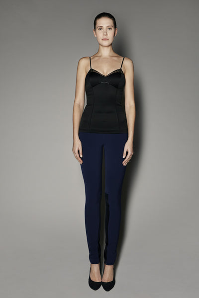 Ghania Bustier in Black Satin Shine