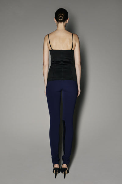 Ghania Bustier in Black Satin Shine