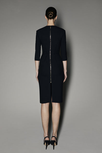 KAMILAH DRESS IN BLACK MATT STRETCH