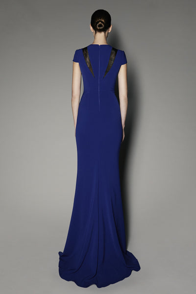 Petunia Long Dress in Electric Blue and Gazaar Inserts