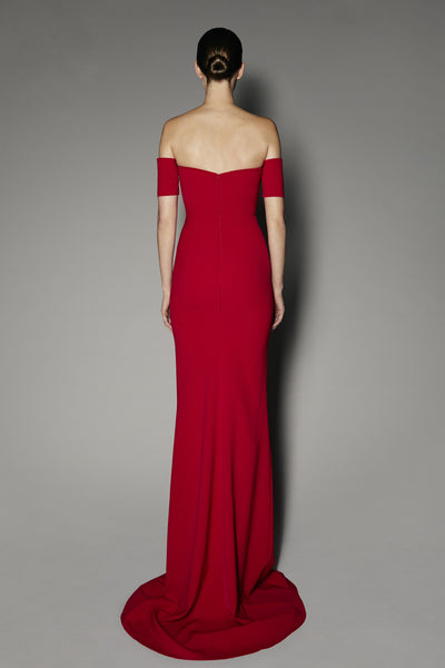 Azalea Long Dress in Chester Red