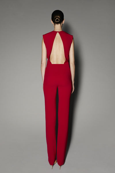 Parina Jumpsuit in Red Matt Stretch
