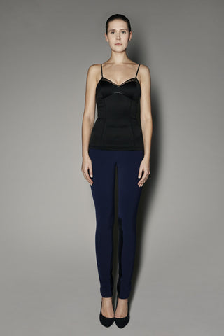 Ghania Bustier in Black Satin Shine