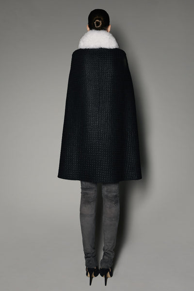 Lourdes Cape in Black Boucle