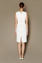 TABITHA DRESS IN IVORY MATT STRETCH