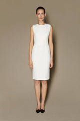 TABITHA DRESS IN IVORY MATT STRETCH