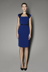 Shiloh Dress in Electric Blue with Black Gazaar Inserts