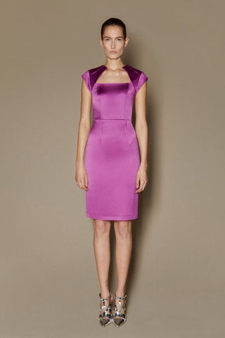 Shiloh Dress in Purple Satin Shine