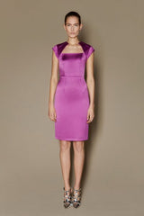 Shiloh Dress in Purple Satin Shine