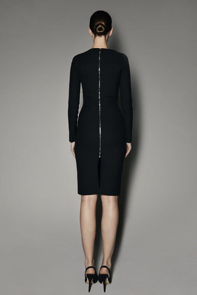 MONEERA DRESS IN BLACK MATT STRETCH