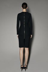MONEERA DRESS IN BLACK MATT STRETCH