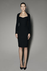 MONEERA DRESS IN BLACK MATT STRETCH