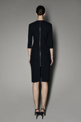 KAMILAH DRESS IN BLACK MATT STRETCH