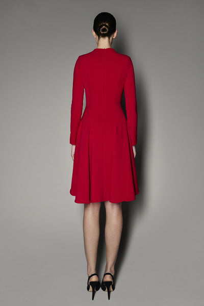 FELICITY DRESS IN CHESTER RED MATT STRETCH