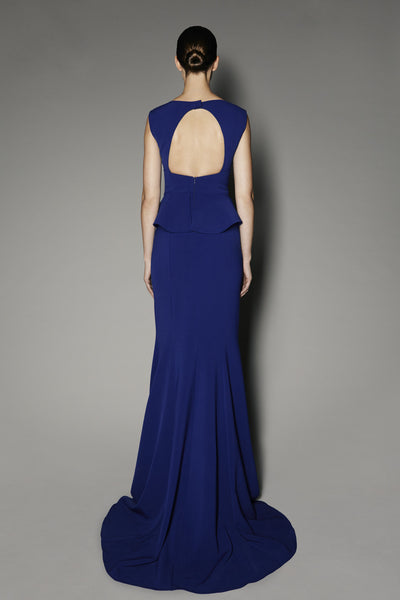 Iris Long Dress in Matt Electric Blue