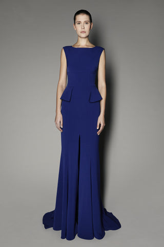 Iris Long Dress in Matt Electric Blue