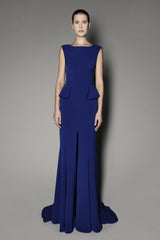 Iris Long Dress in Matt Electric Blue