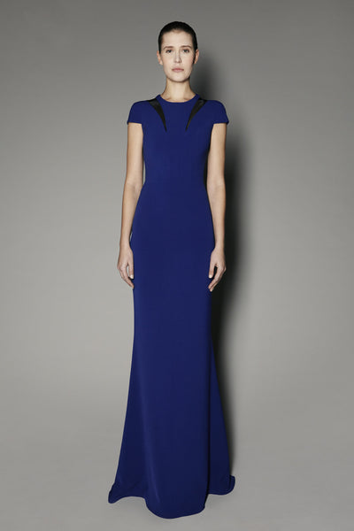 Petunia Long Dress in Electric Blue and Gazaar Inserts