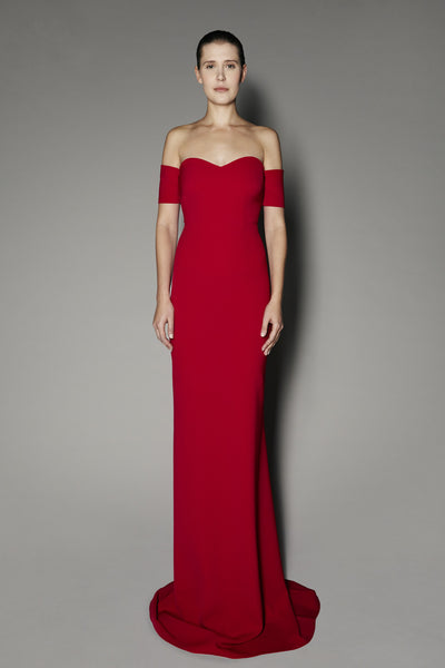 Azalea Long Dress in Chester Red