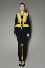 Aminah Trousers with Yellow Raffia Inserts