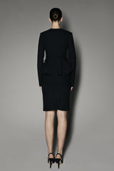 Anya Skirt with Anthracite Raffia Inserts