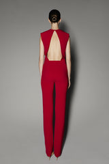 Parina Jumpsuit in Red Matt Stretch