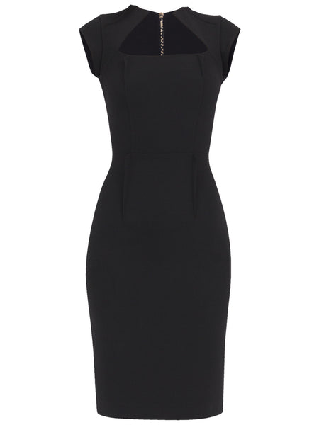 SHILOH DRESS IN BLACK MATT STRETCH