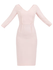 ERMINA DRESS IN APRICOT MATT STRETCH