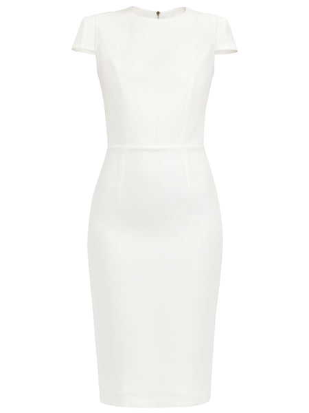 JASMINE DRESS IN IVORY MATT STRETCH