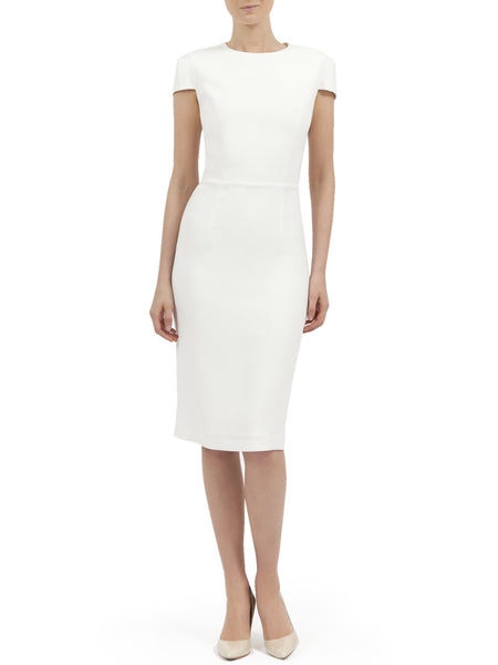 JASMINE DRESS IN IVORY MATT STRETCH