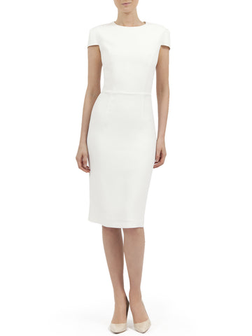 JASMINE DRESS IN IVORY MATT STRETCH