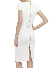 JASMINE DRESS IN IVORY MATT STRETCH