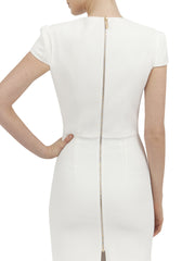 JASMINE DRESS IN IVORY MATT STRETCH