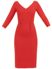 ERMINA DRESS IN RED MATT STRETCH