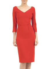 ERMINA DRESS IN RED MATT STRETCH