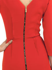 ERMINA DRESS IN RED MATT STRETCH