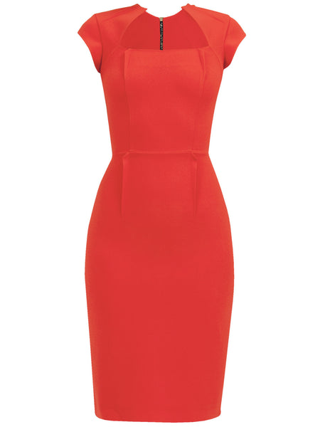 SHILOH DRESS IN RED MATT STRETCH