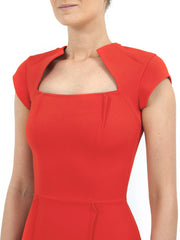 SHILOH DRESS IN RED MATT STRETCH