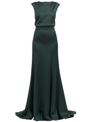 FLORENCE LONG DRESS IN PINEGROVE SATIN SHINE