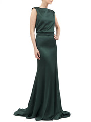 FLORENCE LONG DRESS IN PINEGROVE SATIN SHINE