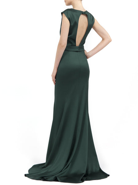 FLORENCE LONG DRESS IN PINEGROVE SATIN SHINE