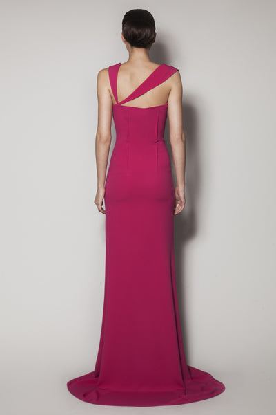 TESSERAE LONG DRESS IN PINK MATT STRETCH