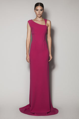 TESSERAE LONG DRESS IN PINK MATT STRETCH