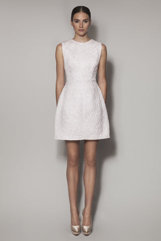 KASBAH MINI DRESS IN CHAMPAGNE MARBLE OTTOMAN