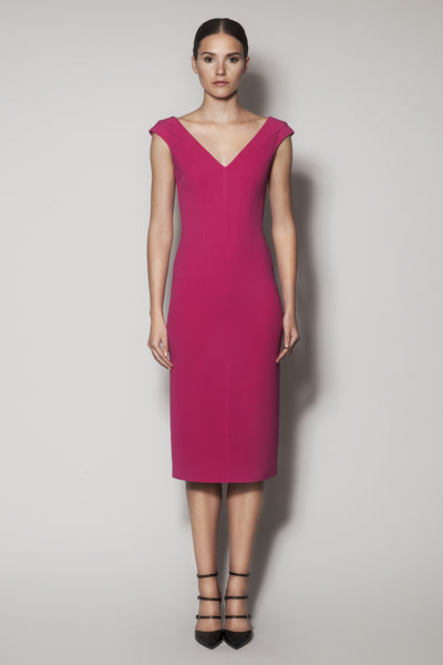 TOPIARY DRESS IN PINK MATT STRETCH