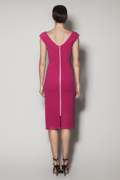 TOPIARY DRESS IN PINK MATT STRETCH